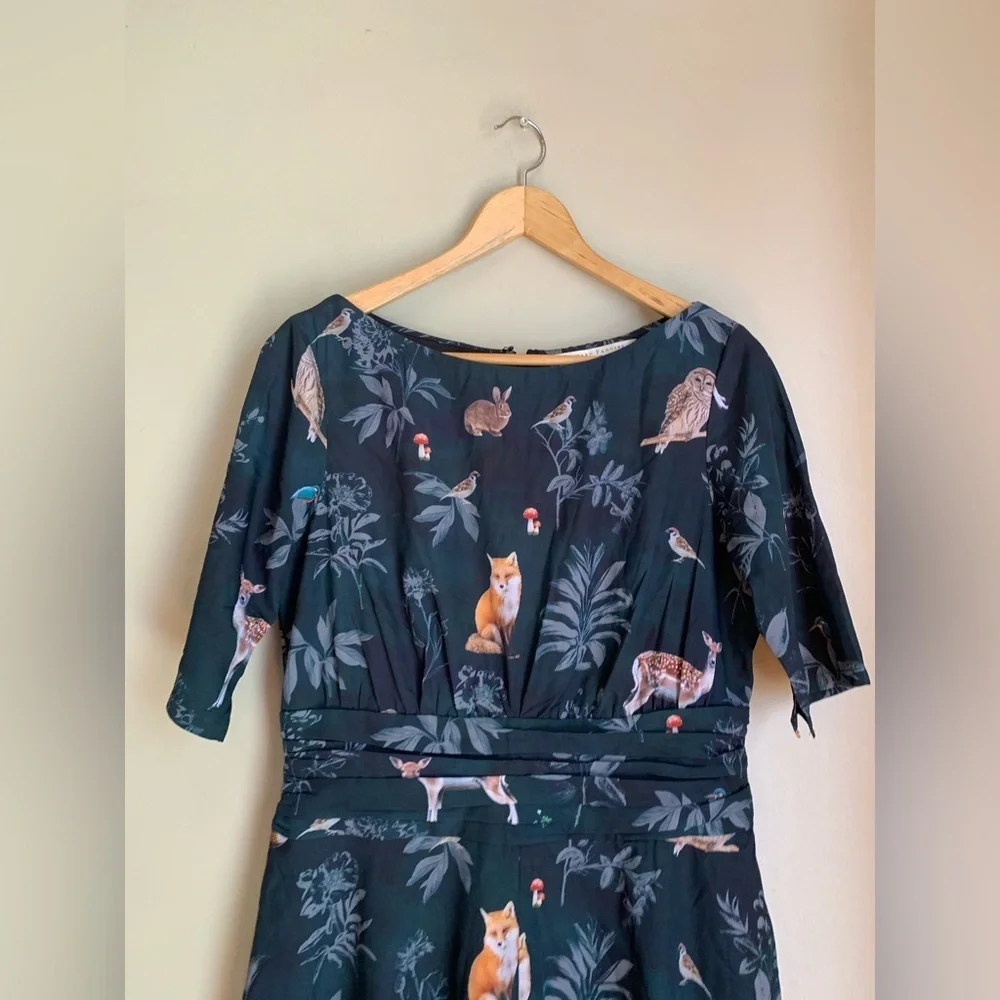 Eshakti wayward fancies animal woodland Print Dress medium - Picture 2 of 10